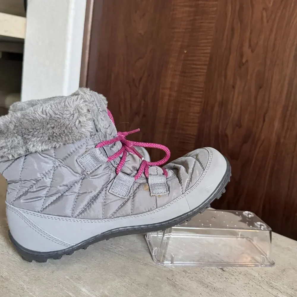 Columbia Minx Shorty Omni-Heat Waterproof Boots 6Y - EU 38 Womens 7.5-8 Gray